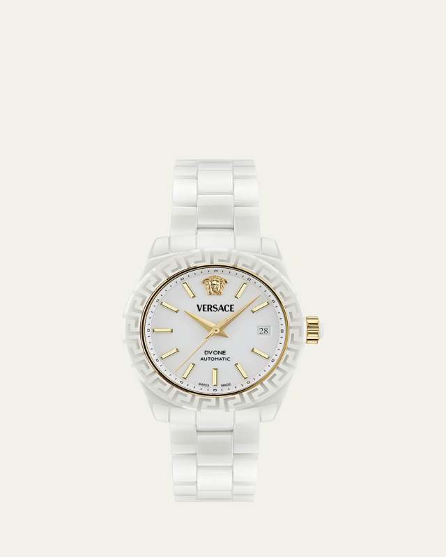 40mm DV One Watch with Bracelet Strap, White